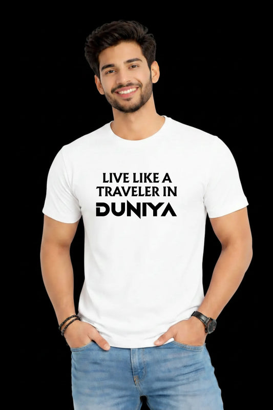 Live Like a Traveler in Duniya Graphic T-Shirt