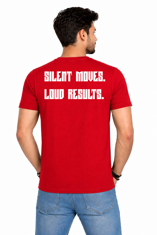 Silent Moves. Loud Results. — Men's Back Print T-Shirt