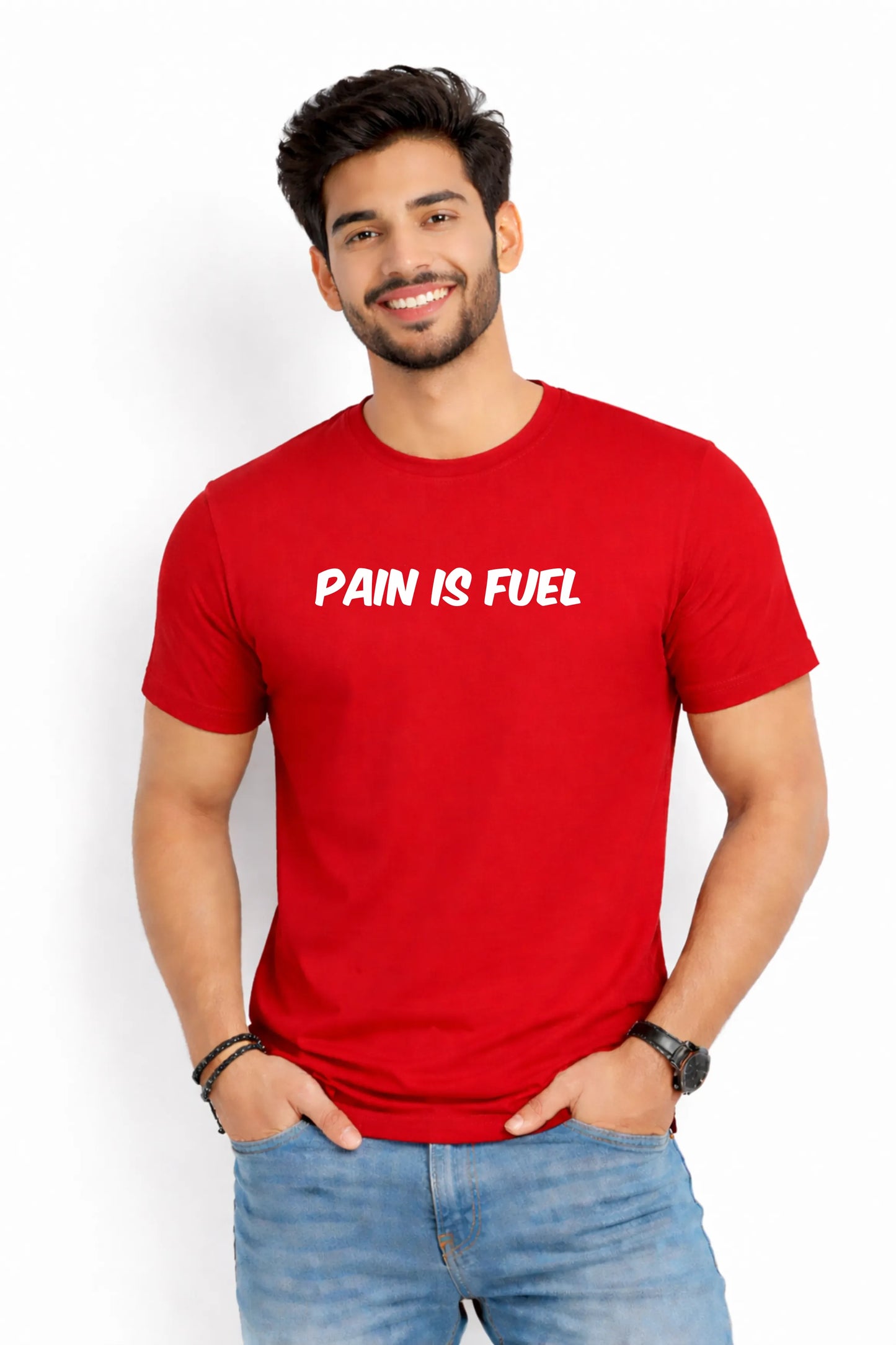 Pain Is Fuel – Men's Motivational Graphic T-Shirt