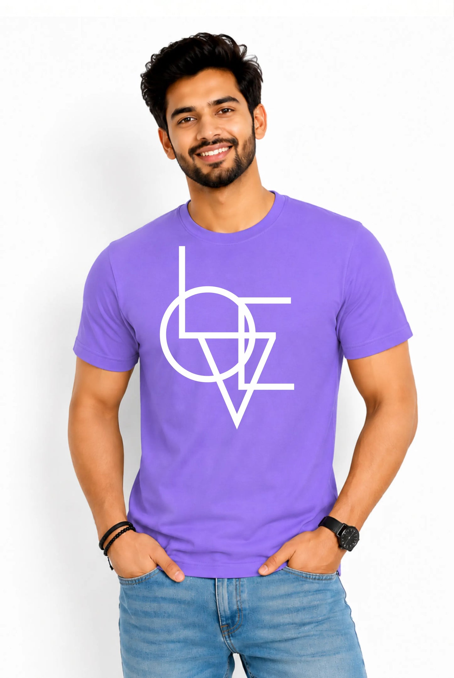 Love – Men's Geometric Graphic T-Shirt