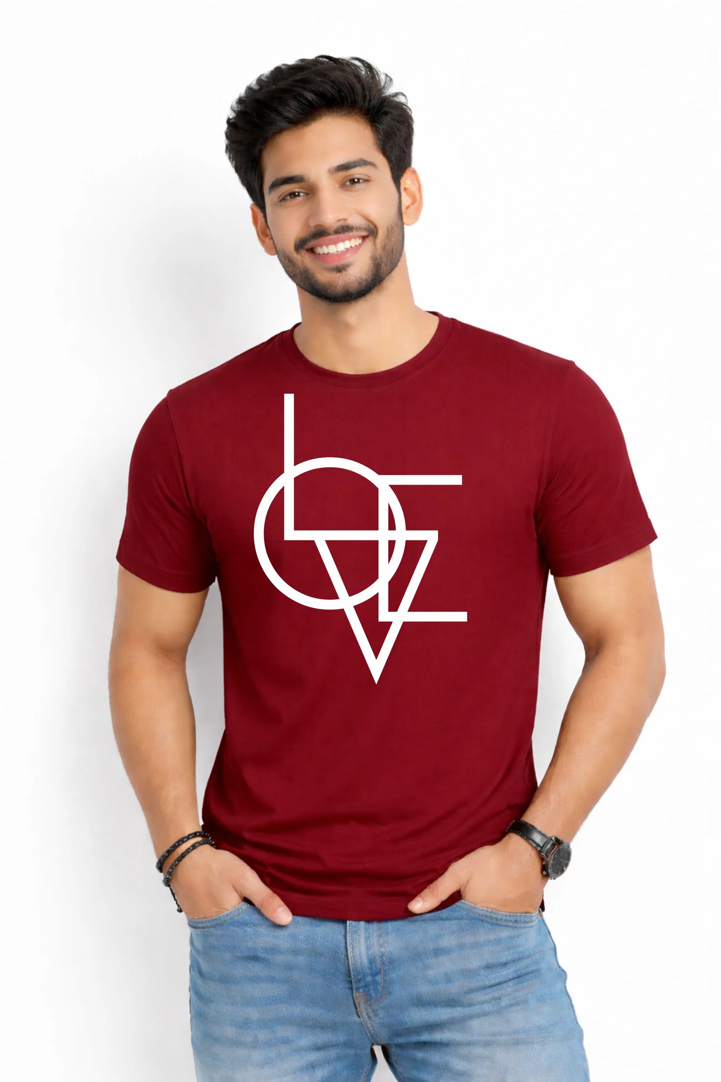 Love – Men's Geometric Graphic T-Shirt