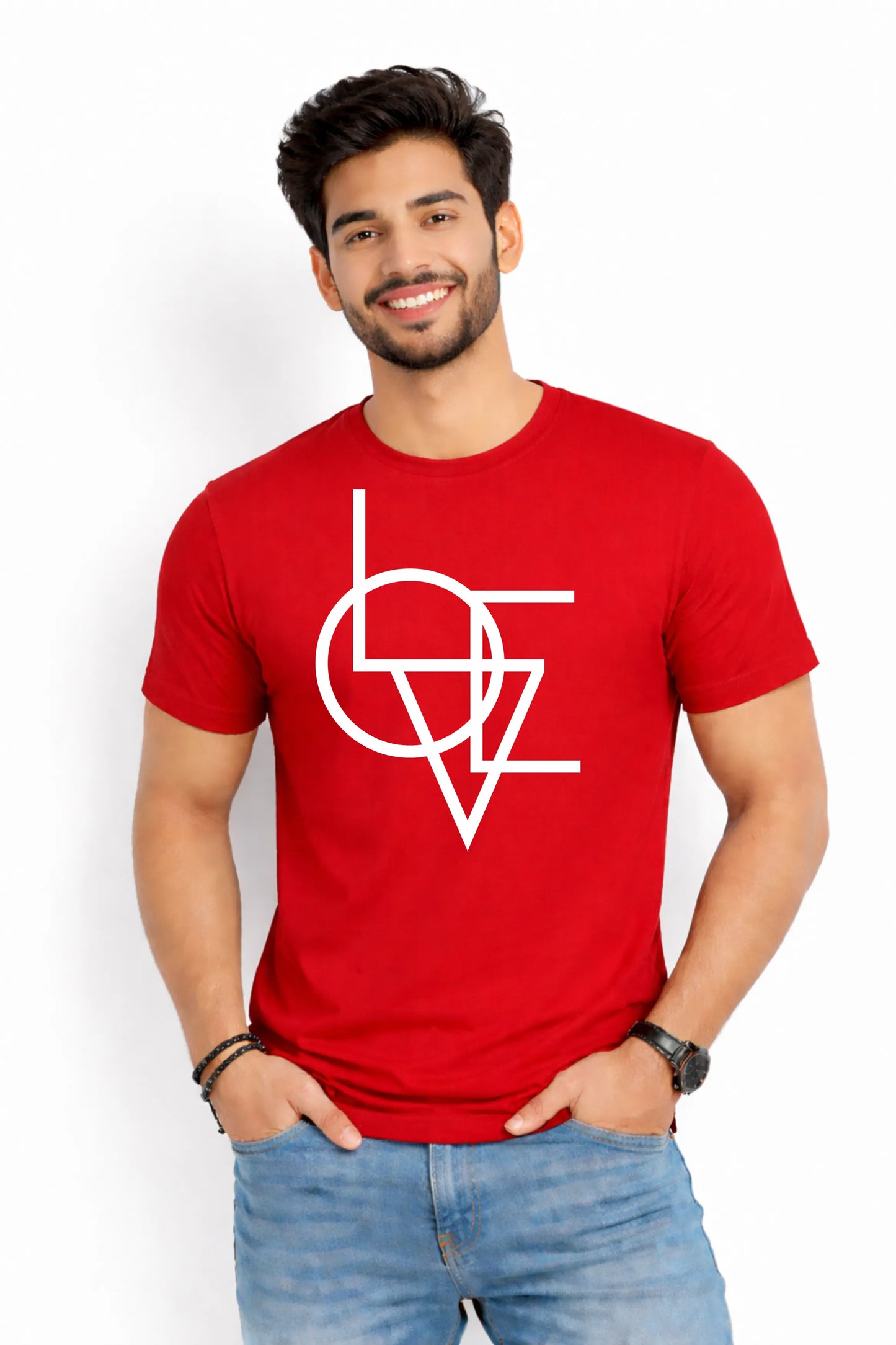 Love – Men's Geometric Graphic T-Shirt