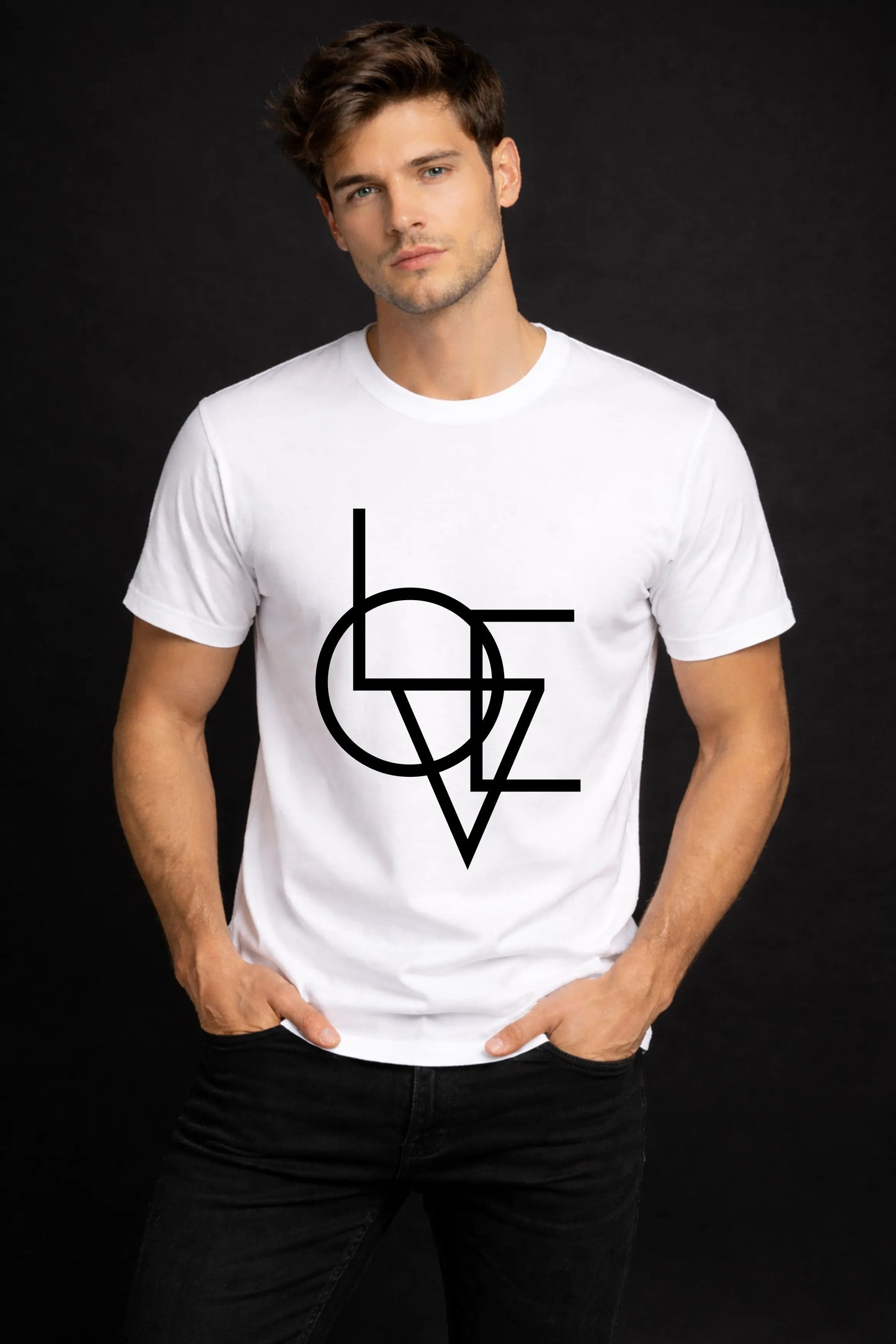 Love – Men's Geometric Graphic T-Shirt