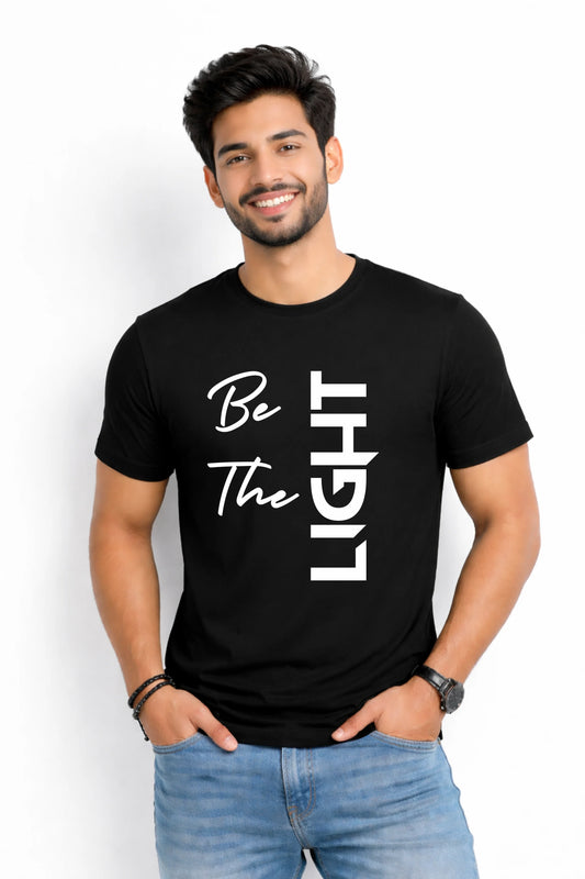 Be The Light Printed Round Neck T-Shirt