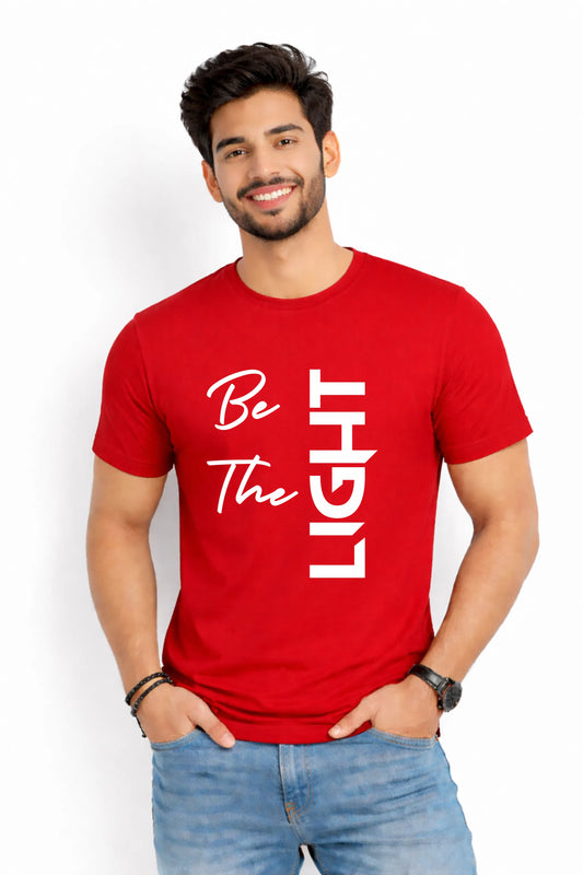 Be The Light Printed Round Neck T-Shirt