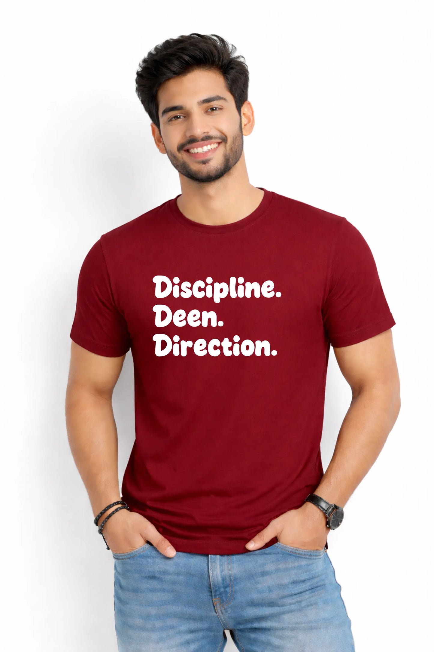 Discipline Deen Direction Printed Round Neck T-Shirt