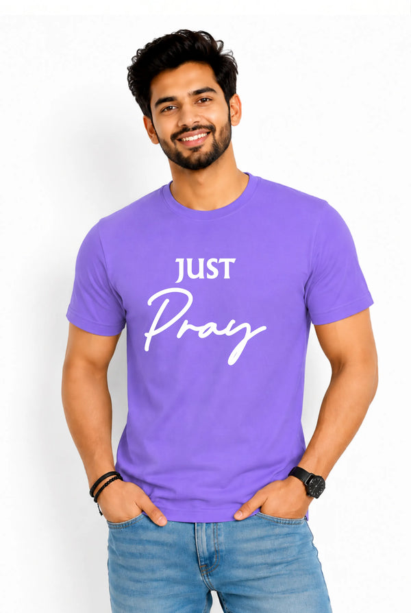 Just Pray — Men's Islamic Typography T-Shirt