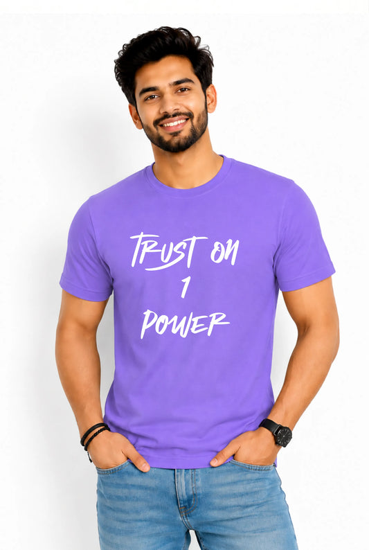 Trust On 1 Power — Men's Islamic Typography T-Shirt