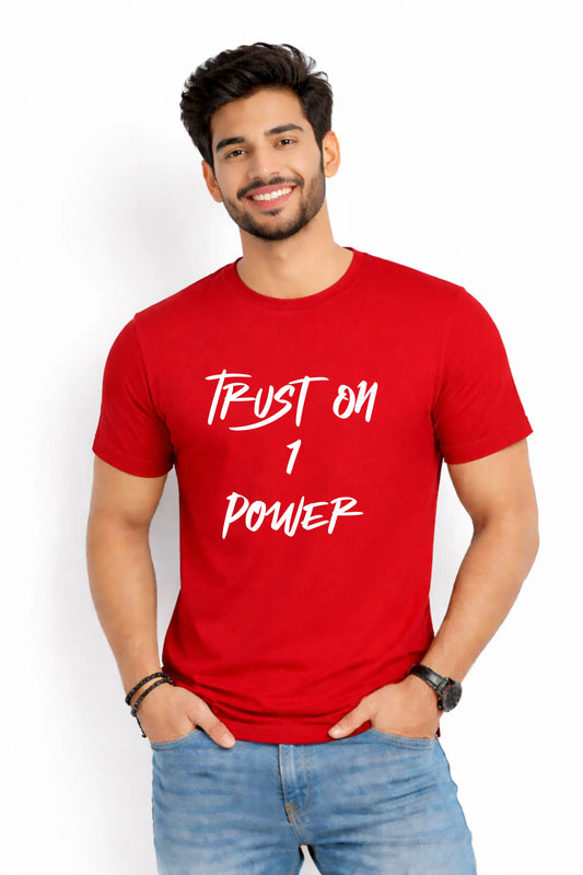 Trust On 1 Power — Men's Islamic Typography T-Shirt