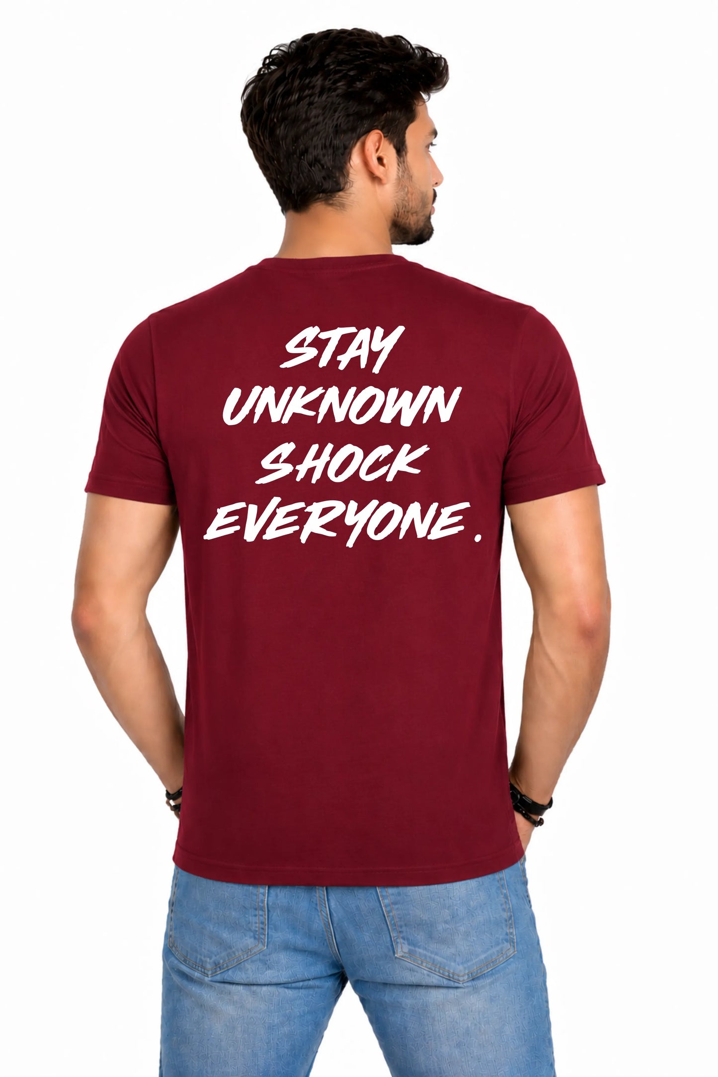 Stay Unknown Shock Everyone Back Print T-Shirt