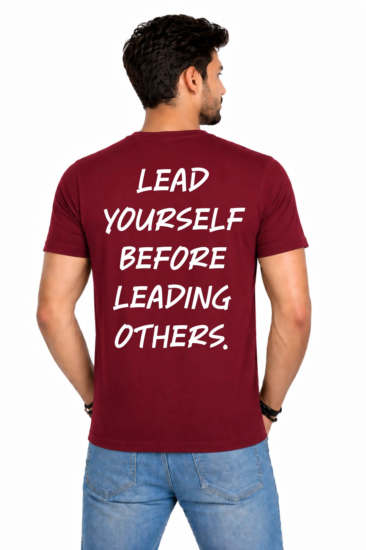 Lead Yourself Before Leading Others Back Print T-Shirt