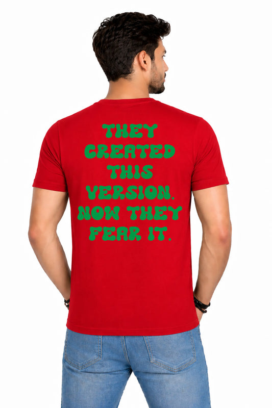 They Created This Version. Now They Fear It. – Men's Back Print T-Shirt