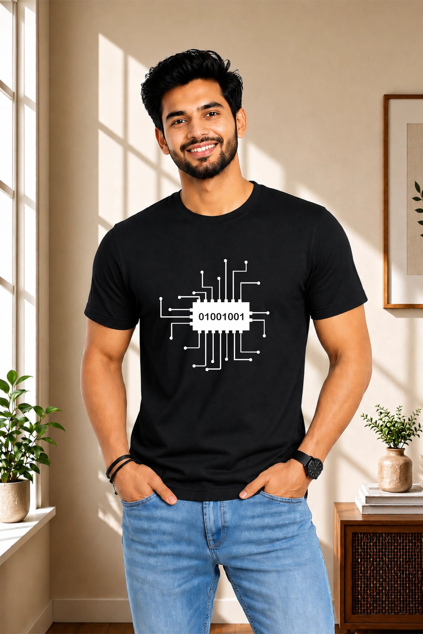 Binary Circuit Graphic T-Shirt