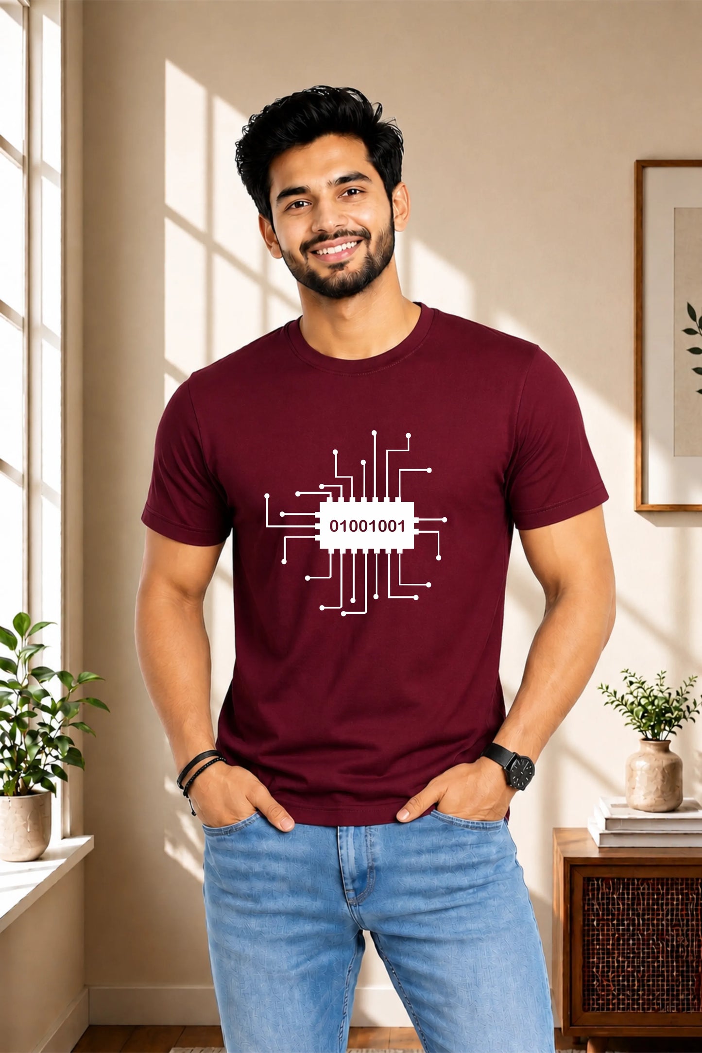 Binary Circuit Graphic T-Shirt