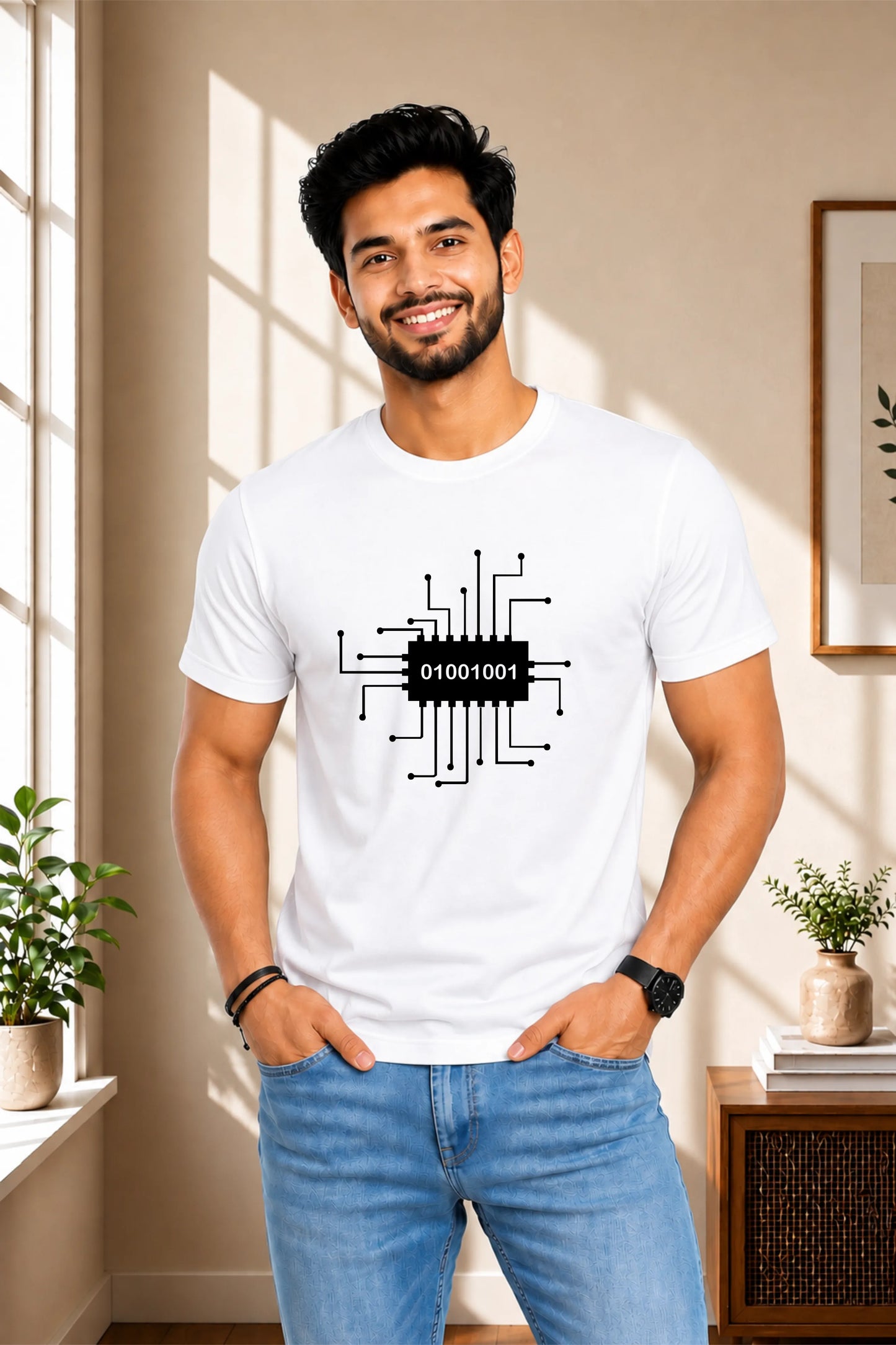 Binary Circuit Graphic T-Shirt